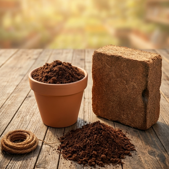 প্রিমিয়াম কোকোপিট ব্লক 2 KG (Gardening Cocopeat Block)